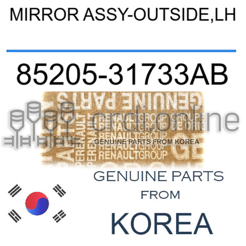 MIRROR ASSY-OUTSIDE,LH [ORIGINAL] 85205-31733AB 8520531733AB 85205 31733AB