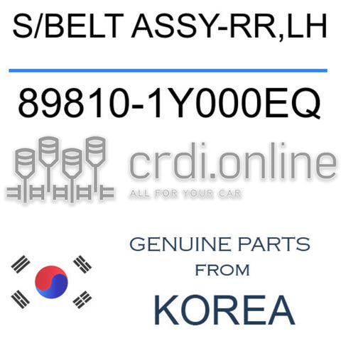 S/BELT ASSY-RR,LH [ORIGINAL] 89810-1Y000EQ 898101Y000EQ 89810 1Y000EQ