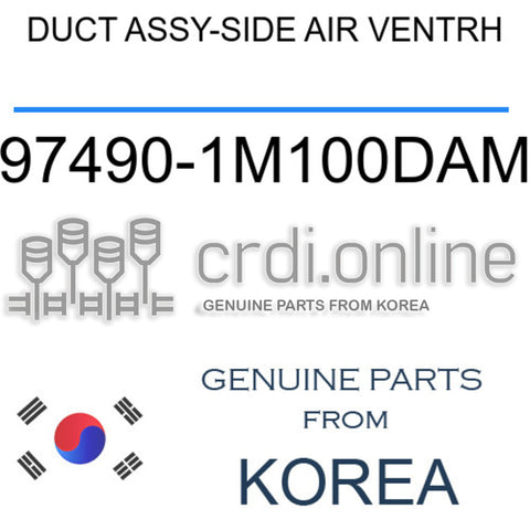DUCT ASSY-SIDE AIR VENTRH [ORIGINAL] 97490-1M100DAM 974901M100DAM 97490 1M100DAM