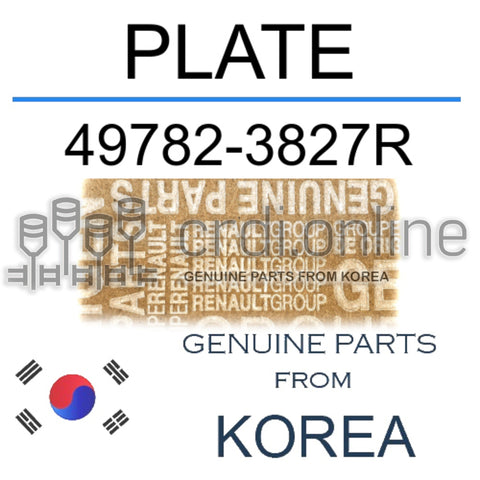 PLATE [ORIGINAL] 49782-3827R 497823827R 49782 3827R