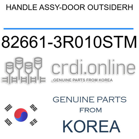 HANDLE ASSY-DOOR OUTSIDERH [ORIGINAL] 82661-3R010STM 826613R010STM 82661 3R010STM