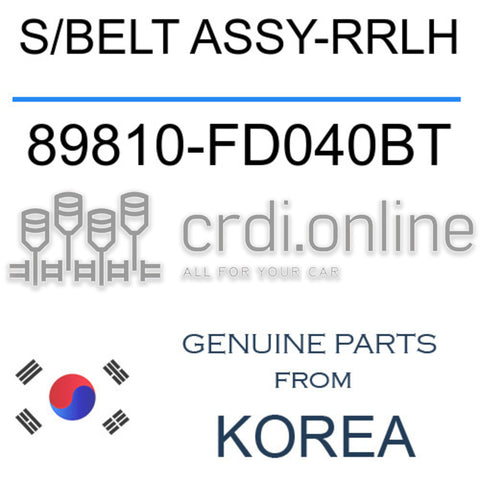 S/BELT ASSY-RRLH [ORIGINAL] 89810-FD040BT 89810FD040BT 89810 FD040BT