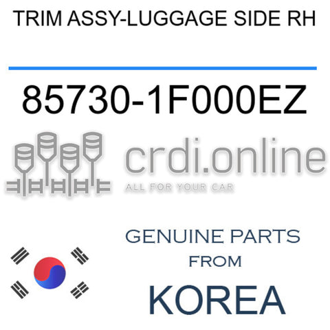 TRIM ASSY-LUGGAGE SIDE RH 85730-1F000EZ 857301F000EZ 85730 1F000EZ