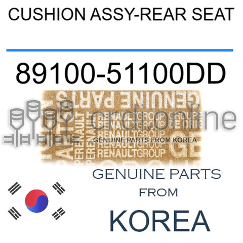 CUSHION ASSY-REAR SEAT [ORIGINAL] 89100-51100DD 8910051100DD 89100 51100DD