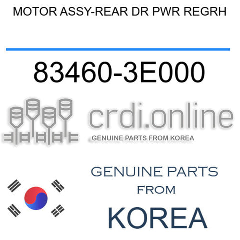 MOTOR ASSY-REAR DR PWR REGRH [ORIGINAL] 83460-3E000 834603E000 83460 3E000