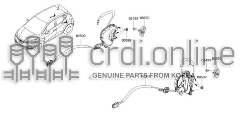 LOCK & REMOTE CONTROL ASSY-REAR DOORLH 82501-9935R 825019935R 82501 9935R