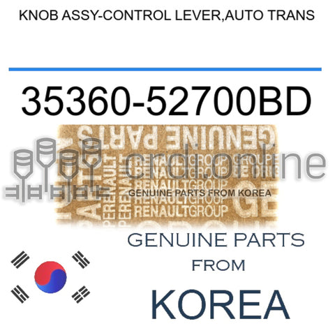 KNOB ASSY-CONTROL LEVER,AUTO TRANS [ORIGINAL] 35360-52700BD 3536052700BD 35360 52700BD