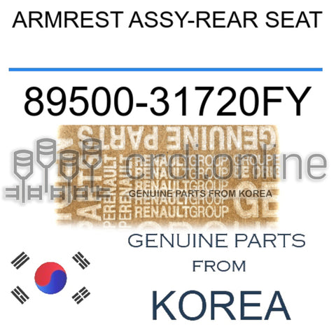 ARMREST ASSY-REAR SEAT [ORIGINAL] 89500-31720FY 8950031720FY 89500 31720FY