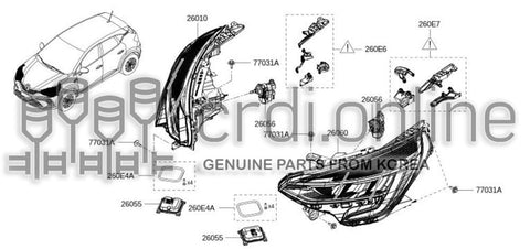 LAMP ASSY-HEADRH 26010-4525R 260104525R 26010 4525R