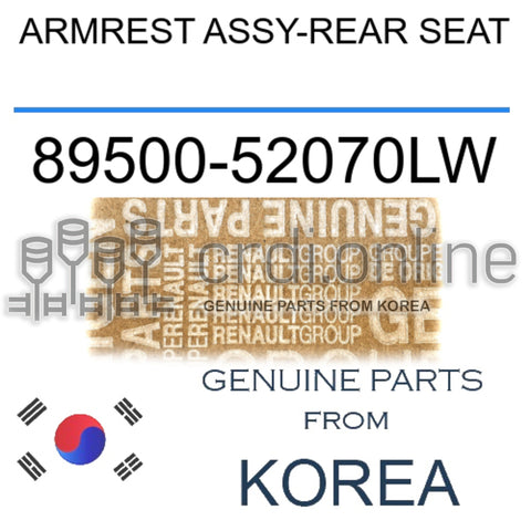 ARMREST ASSY-REAR SEAT [ORIGINAL] 89500-52070LW 8950052070LW 89500 52070LW