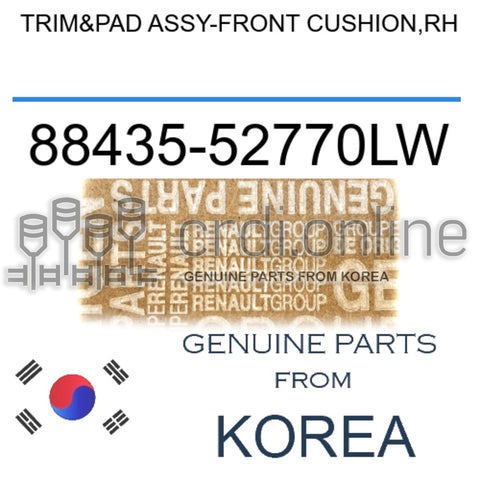 TRIM&PAD ASSY-FRONT CUSHION,RH [ORIGINAL] 88435-52770LW 8843552770LW 88435 52770LW
