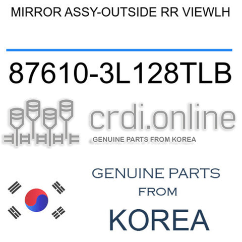 MIRROR ASSY-OUTSIDE RR VIEWLH [ORIGINAL] 87610-3L128TLB 876103L128TLB 87610 3L128TLB
