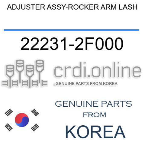 ADJUSTER ASSY-ROCKER ARM LASH [ORIGINAL] 22231-2F000 222312F000 22231 2F000