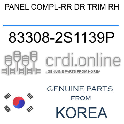 PANEL COMPL-RR DR TRIM RH [ORIGINAL] 83308-2S1139P 833082S1139P 83308 2S1139P