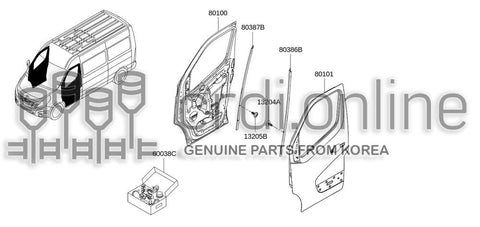 DOOR ASSY-FRONT RH 80100-9976R 801009976R 80100 9976R