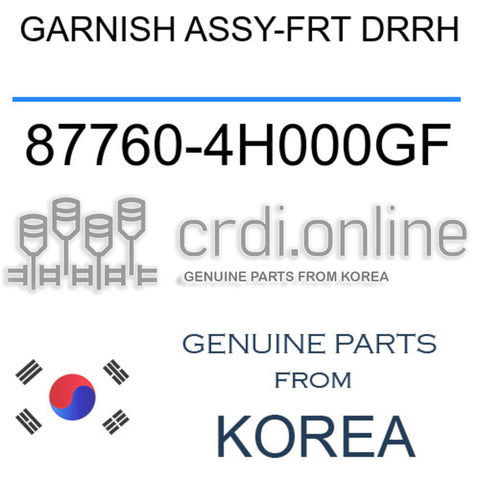 GARNISH ASSY-FRT DRRH [ORIGINAL] 87760-4H000GF 877604H000GF 87760 4H000GF