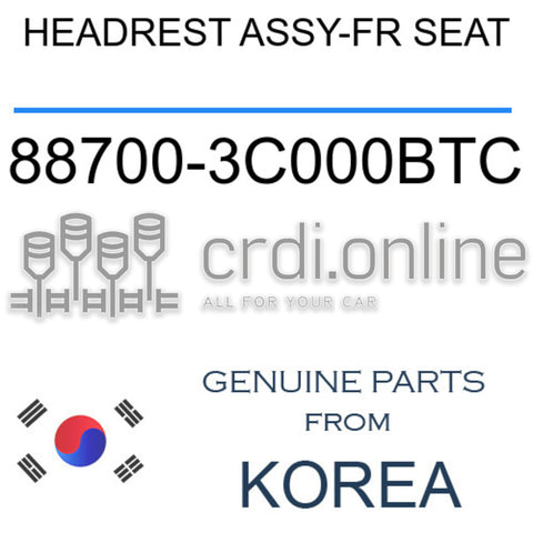 HEADREST ASSY-FR SEAT [ORIGINAL] 88700-3C000BTC 887003C000BTC 88700 3C000BTC