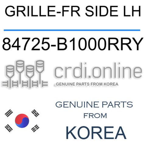 GRILLE-FR SIDE LH [ORIGINAL] 84725-B1000RRY 84725B1000RRY 84725 B1000RRY