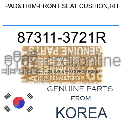 PAD&TRIM-FRONT SEAT CUSHION,RH [ORIGINAL] 87311-3721R 873113721R 87311 3721R