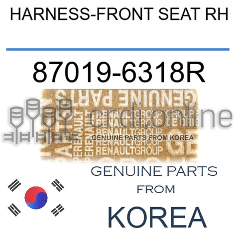 HARNESS-FRONT SEAT RH [ORIGINAL] 87019-6318R 870196318R 87019 6318R