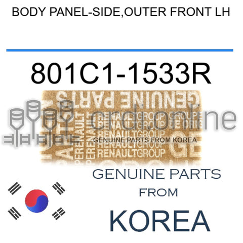 BODY PANEL-SIDE,OUTER FRONT LH [ORIGINAL] 801C1-1533R 801C11533R 801C1 1533R