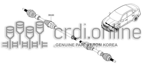 SHAFT ASSY-FRONT DRIVERH 39100-1194R 391001194R 39100 1194R