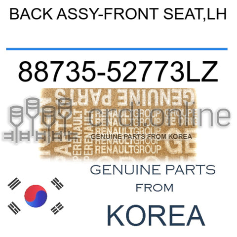 BACK ASSY-FRONT SEAT,LH [ORIGINAL] 88735-52773LZ 8873552773LZ 88735 52773LZ