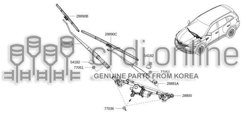 BLADE -WINDSHIELD WIPER  PASSENGER 28890-4BA1B 288904BA1B 28890 4BA1B