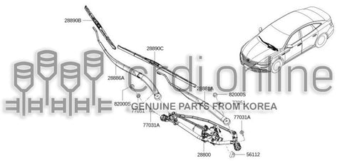 MECHANISM ASSY-WINDSHIELD WIPER 28800-2942R 288002942R 28800 2942R