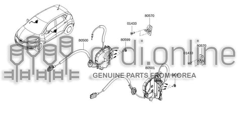LOCK & REMOTE CONTROL ASSY-FRONT DOORLH 80503-1332R 805031332R 80503 1332R