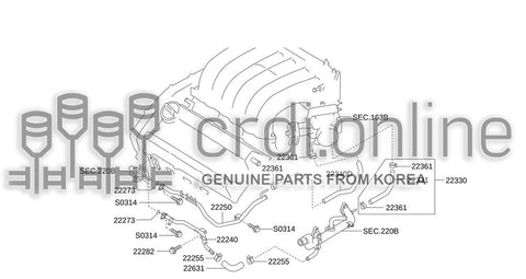 PIPE ASSY-WATER BYPASS 22240-23920 2224023920 22240 23920