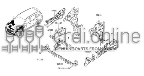 STAY ASSY-HOOD LOCK SUPPORT 65662-6960R 656626960R 65662 6960R