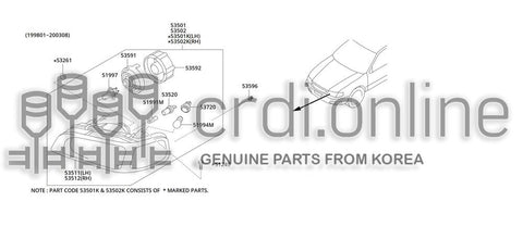BODY ASSY-HEAD LAMPLH 53511-51570 5351151570 53511 51570