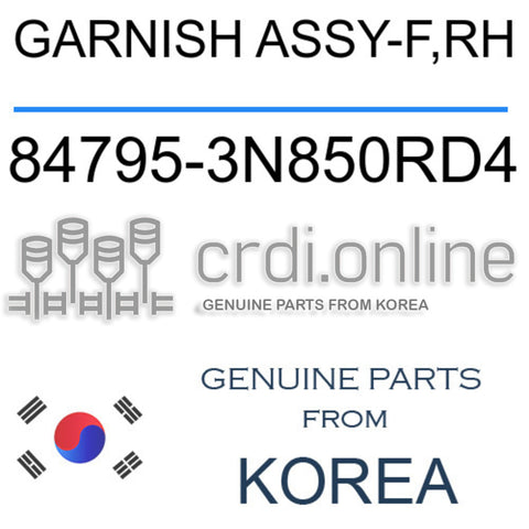 GARNISH ASSY-F,RH [ORIGINAL] 84795-3N850RD4 847953N850RD4 84795 3N850RD4