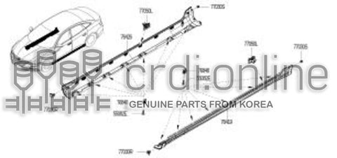 MUDGUARD SET CENTER RH 76426-3810R 764263810R 76426 3810R