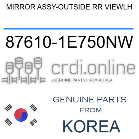MIRROR ASSY-OUTSIDE RR VIEWLH [ORIGINAL] 87610-1E750NW 876101E750NW 87610 1E750NW