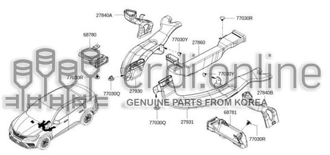DUCT-CENTER VENTILATORFRONT 27860-4986R 278604986R 27860 4986R