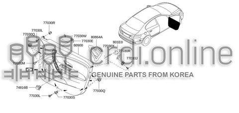 FINISHER ASSY-FRONT DOORRH 80900-0486R 809000486R 80900 0486R