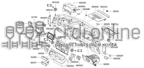 TRAY-GLOVE BOX 68500-0053R 685000053R 68500 0053R