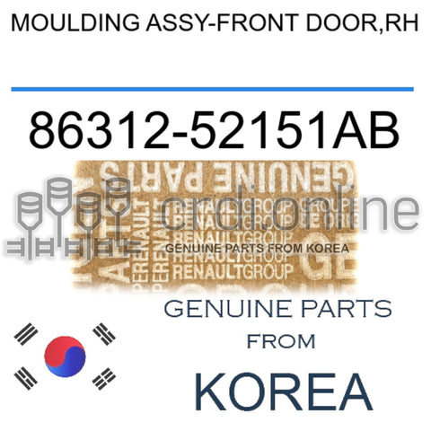 MOULDING ASSY-FRONT DOOR,RH [ORIGINAL] 86312-52151AB 8631252151AB 86312 52151AB