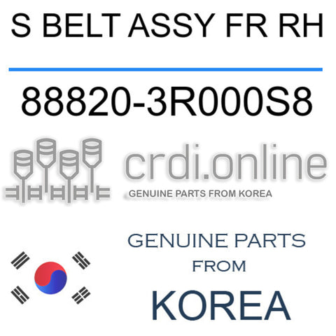 S BELT ASSY FR RH [ORIGINAL] 88820-3R000S8 888203R000S8 88820 3R000S8