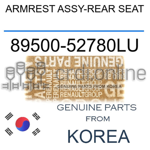 ARMREST ASSY-REAR SEAT [ORIGINAL] 89500-52780LU 8950052780LU 89500 52780LU