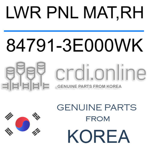 LWR PNL MAT,RH 84791-3E000WK 847913E000WK 84791 3E000WK