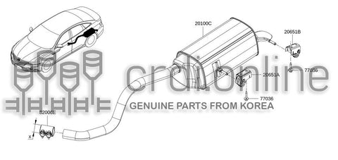 MUFFLER ASSY-EXHAUSTREAR 20100-5104R 201005104R 20100 5104R