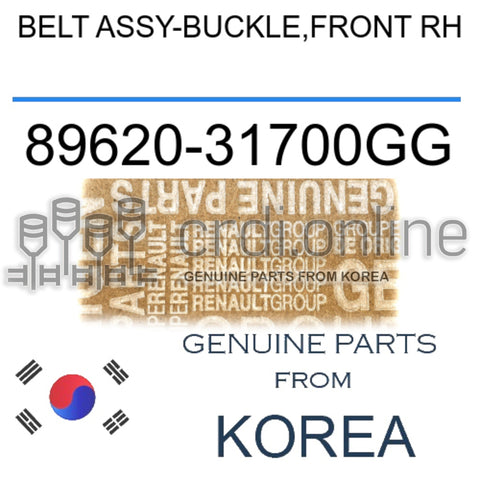 BELT ASSY-BUCKLE,FRONT RH [ORIGINAL] 89620-31700GG 8962031700GG 89620 31700GG