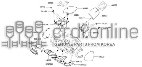 LID ASSY-GLOVE BOX 68511-9197R 685119197R 68511 9197R