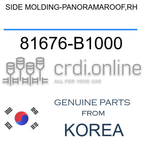 SIDE MOLDING-PANORAMAROOF,RH 81676-B1000 81676B1000 81676 B1000