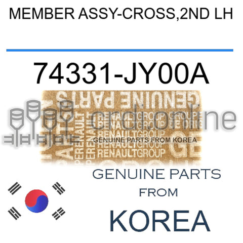 MEMBER ASSY-CROSS,2ND LH [ORIGINAL] 74331-JY00A 74331JY00A 74331 JY00A