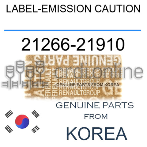 LABEL-EMISSION CAUTION [ORIGINAL] 21266-21910 2126621910 21266 21910
