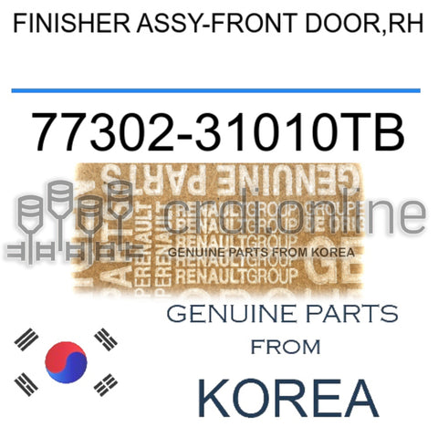 FINISHER ASSY-FRONT DOOR,RH [ORIGINAL] 77302-31010TB 7730231010TB 77302 31010TB